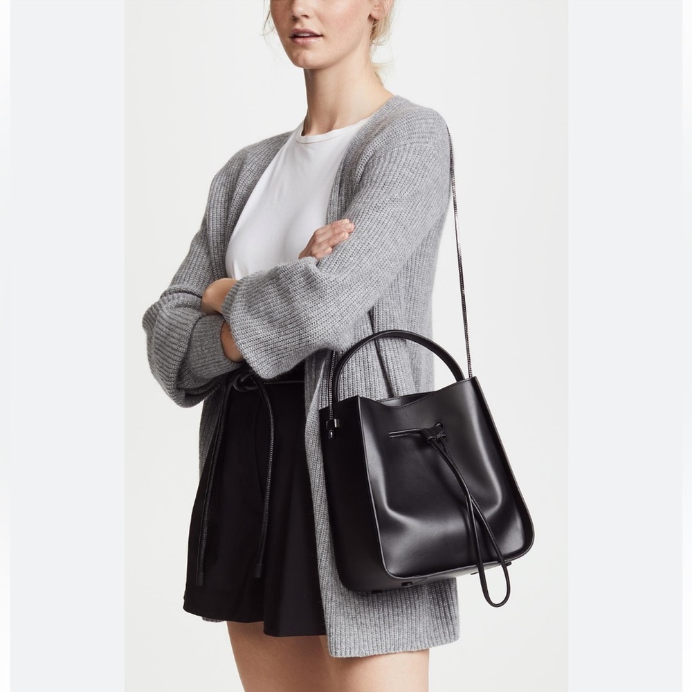 Philip Lim 3.1 grey Soleil bucket bag size small crossbody top handle leather - Picture 8 of 12